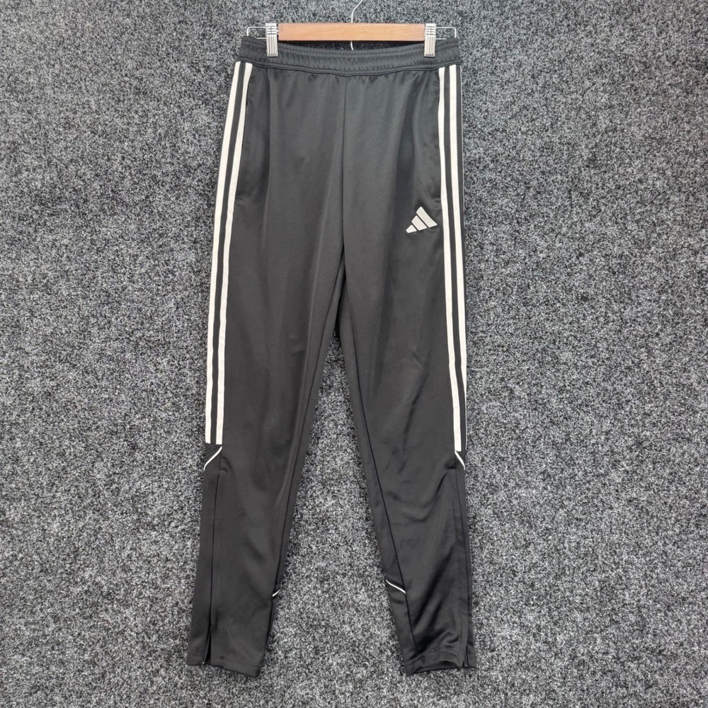 Adidas Aeroready Black White Stripe Training Pants Mens Small Joggers Zips